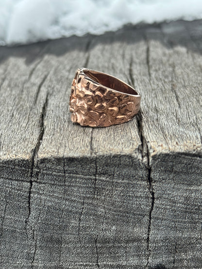 925 Silver Nugget Ring - Rose Gold Nugget Ring - Yellow Gold Nugget Ring