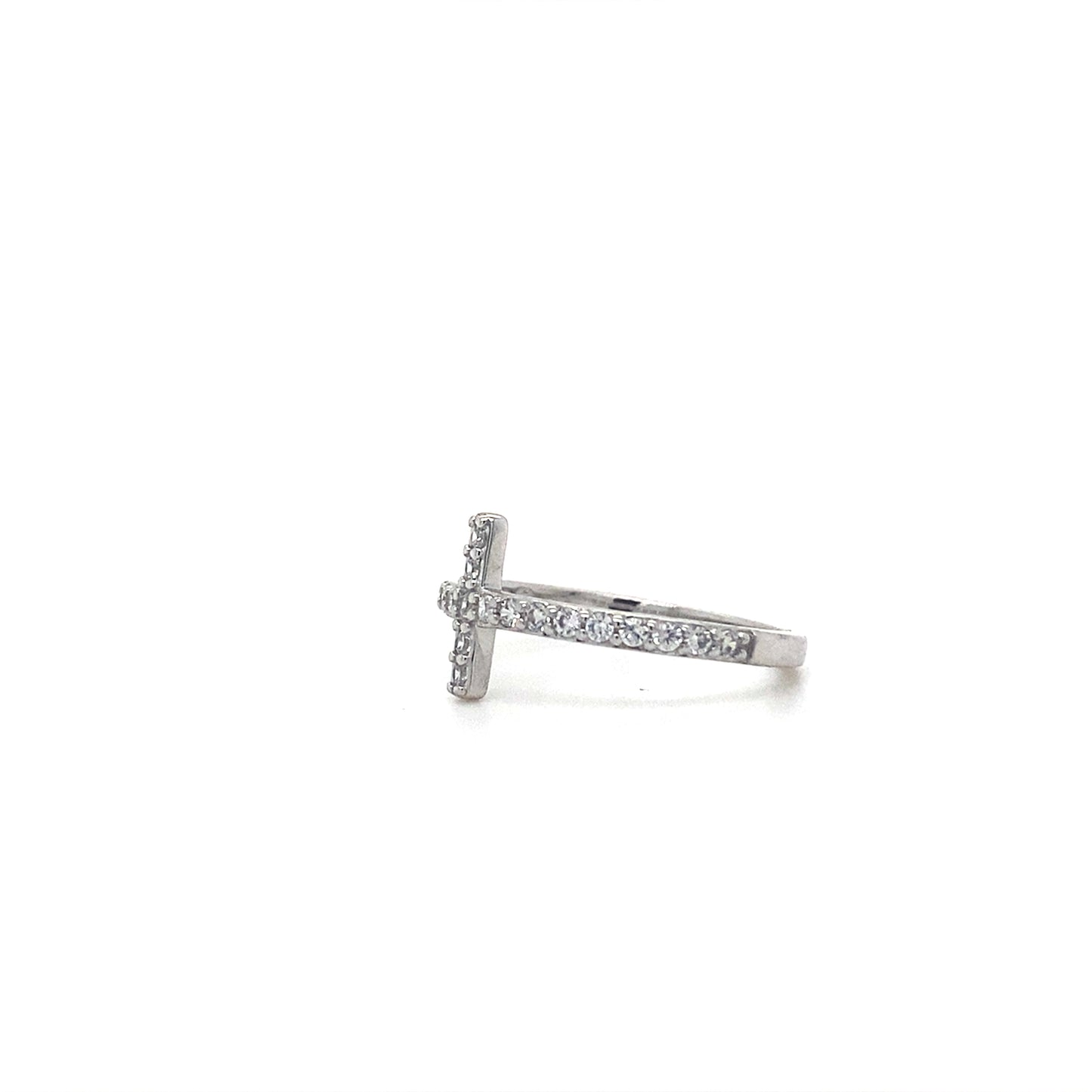 Sideways Cross Rings In 925 Sterling Silvers