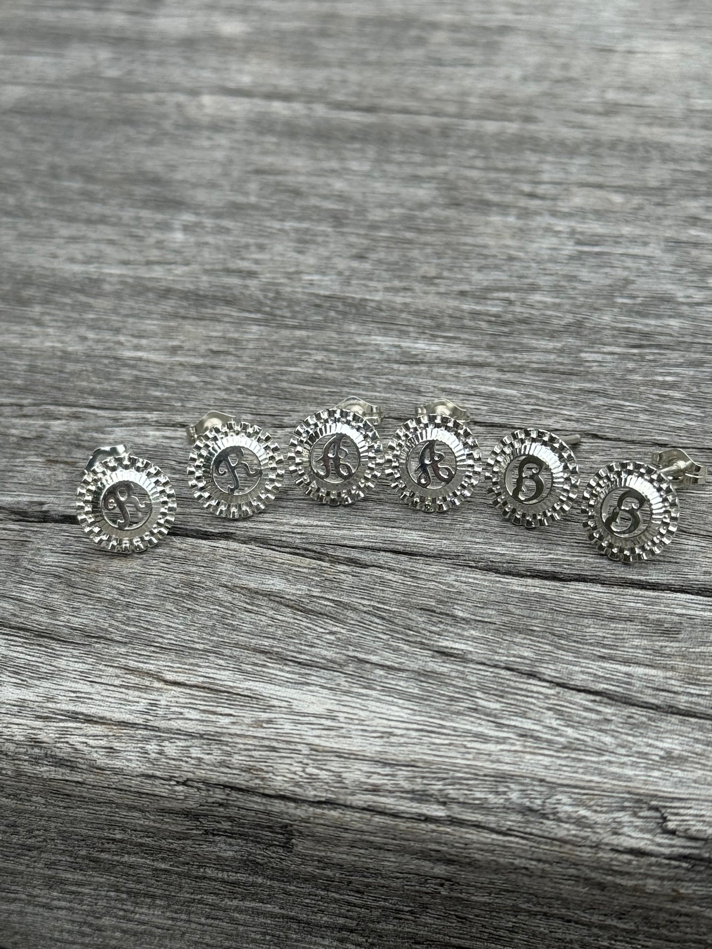 925 Silver Rolex Initial Earrings