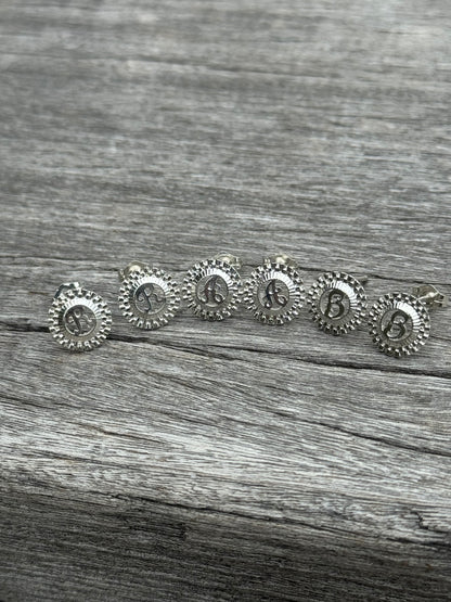 925 Silver Rolex Initial Earrings