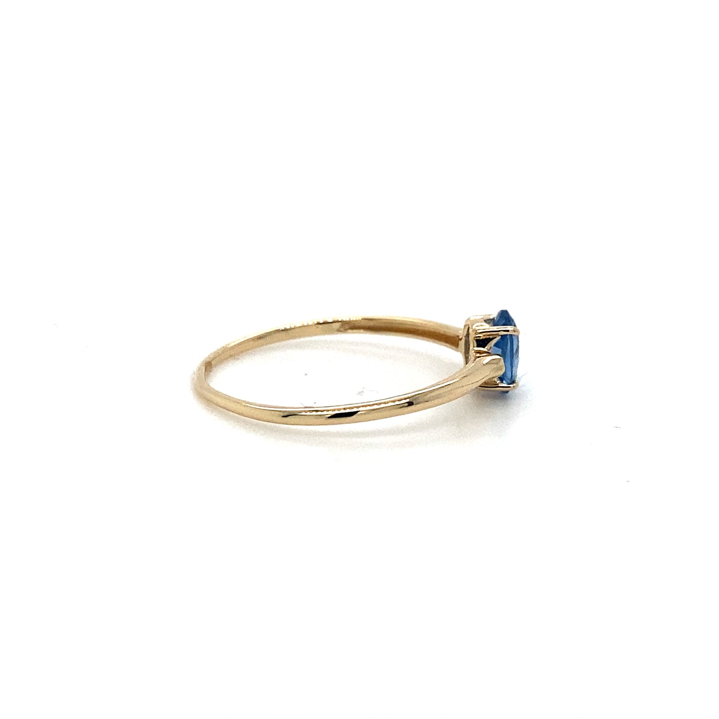 14K Gold Ring with Vibrant Swiss Blue Topaz
