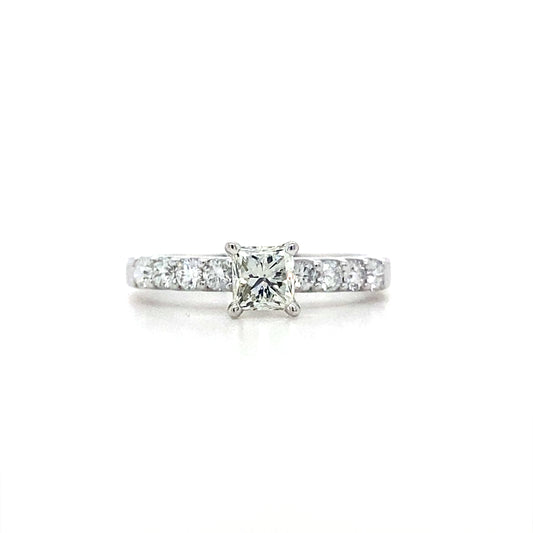 14K White Gold Engagement Ring – .85 Ct Certified Natural Diamond