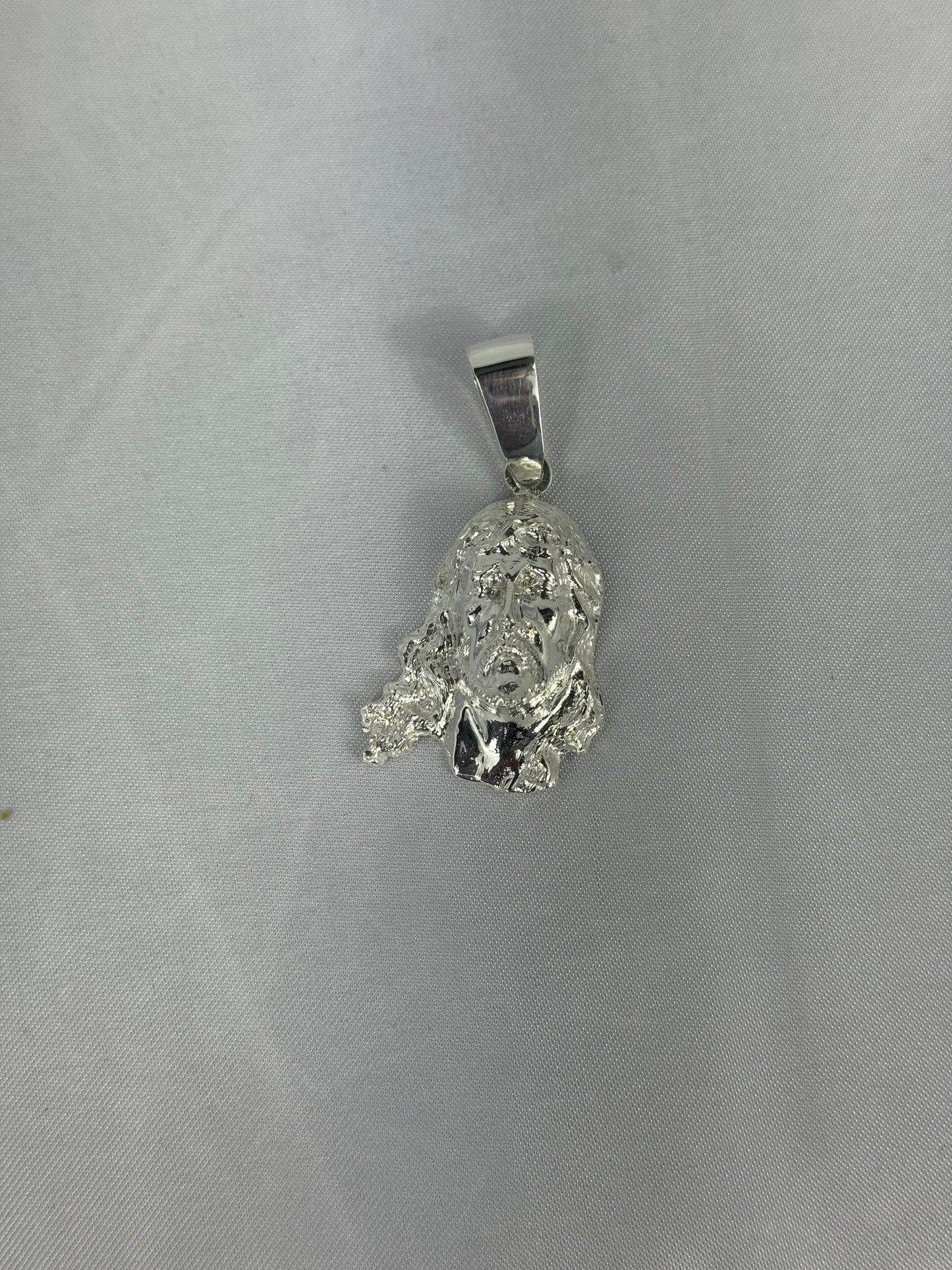 925 Silver Jesus Face Pendant 54mm x 27mm