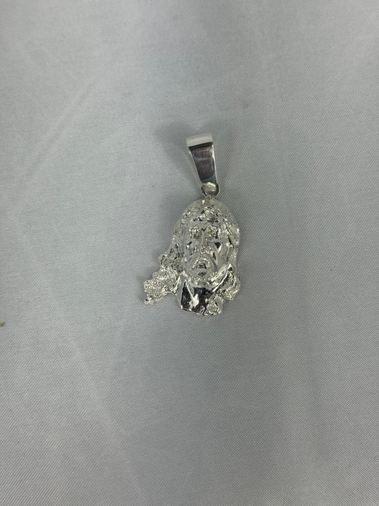 925 Silver Jesus Face Pendant 54mm x 27mm
