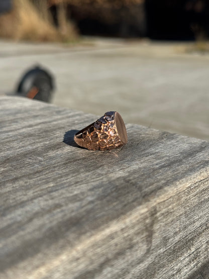 925 Silver Initial Nugget Ring