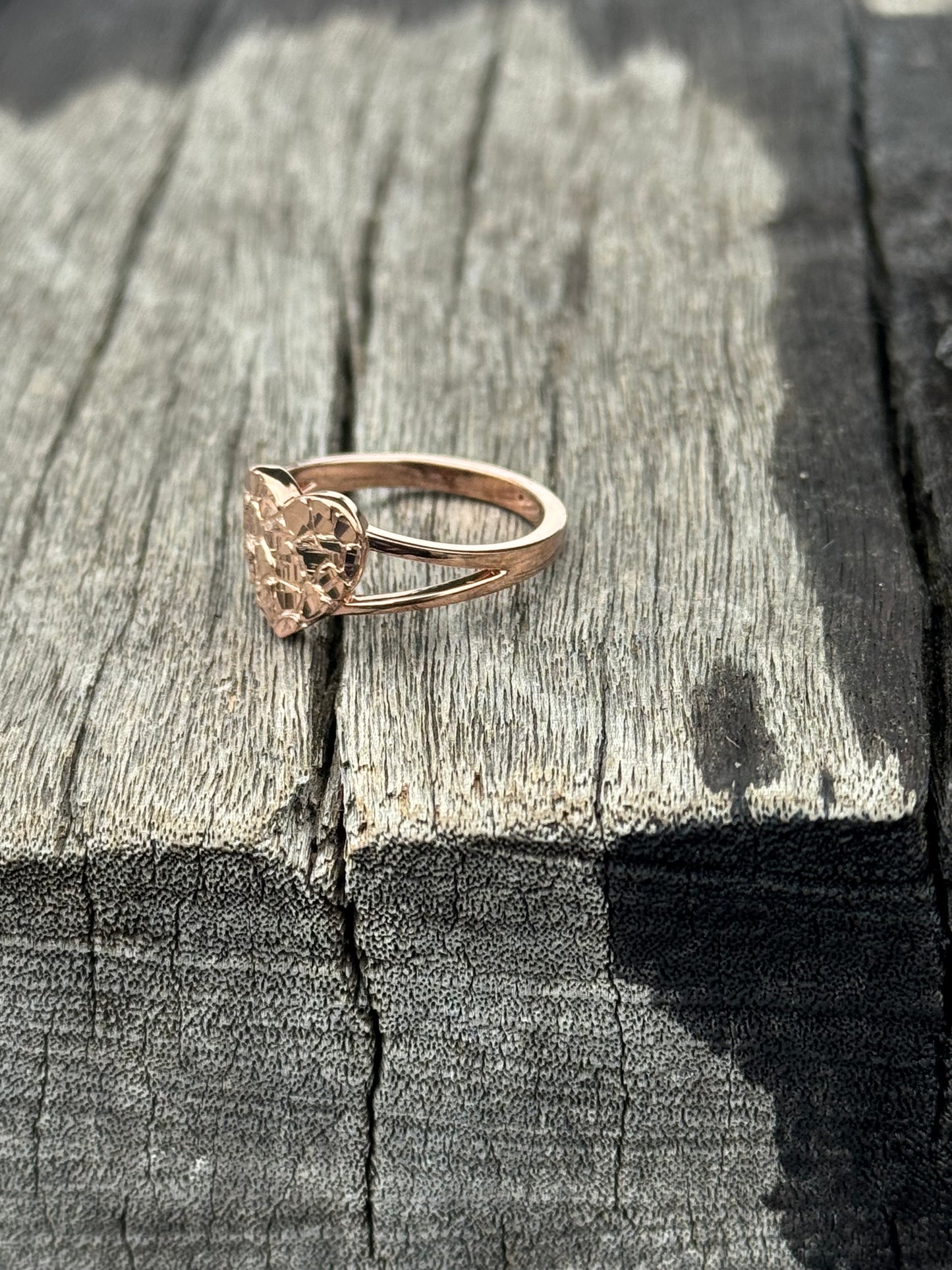 925 Silver Heart Nugget Ring