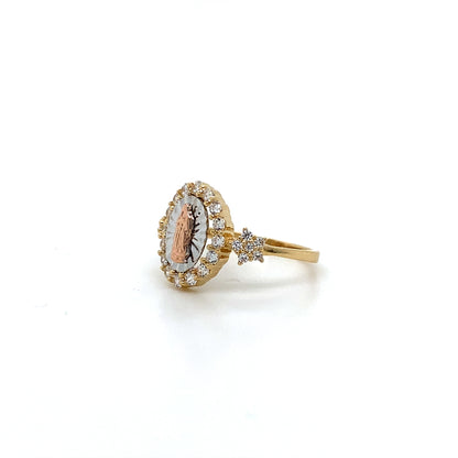 14K Tri Color Lady Of Guadalupe Rings