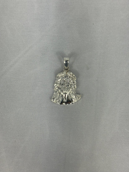 925 Silver Jesus Face Pendant 37MM x 24MM