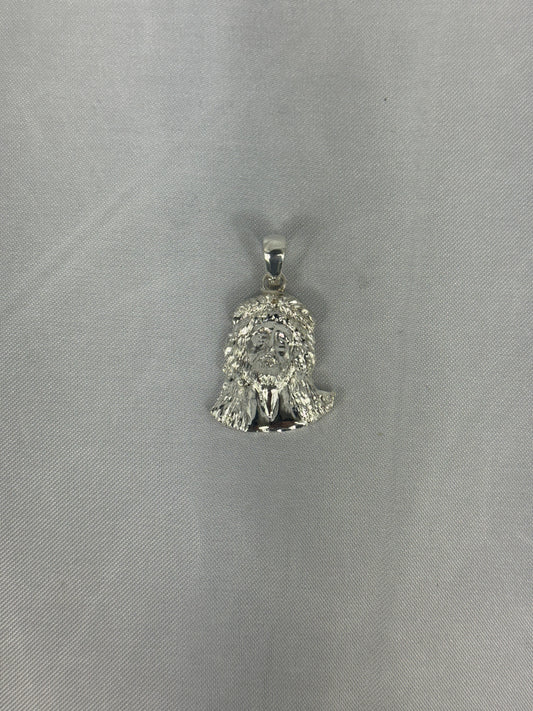 925 Silver Jesus Face Pendant 37MM x 24MM