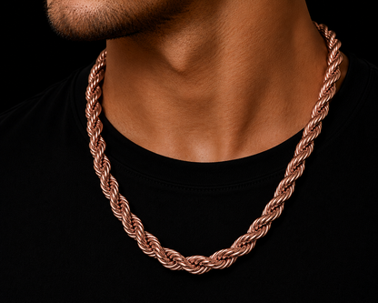925 Sterling Silver 10MM Rope Chain & Bracelet