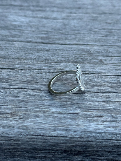 925 Silver Heart Rolex Initial Ring