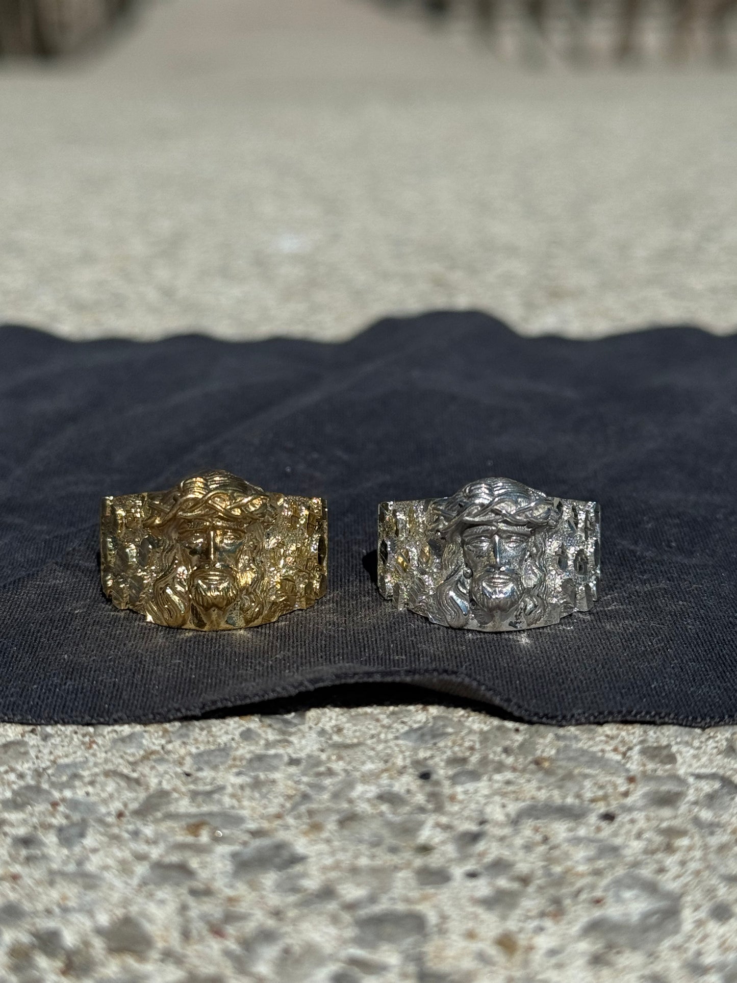 925 Silver Jesus Nugget Ring - Religious Statement Ring - D's Custom Jewelry