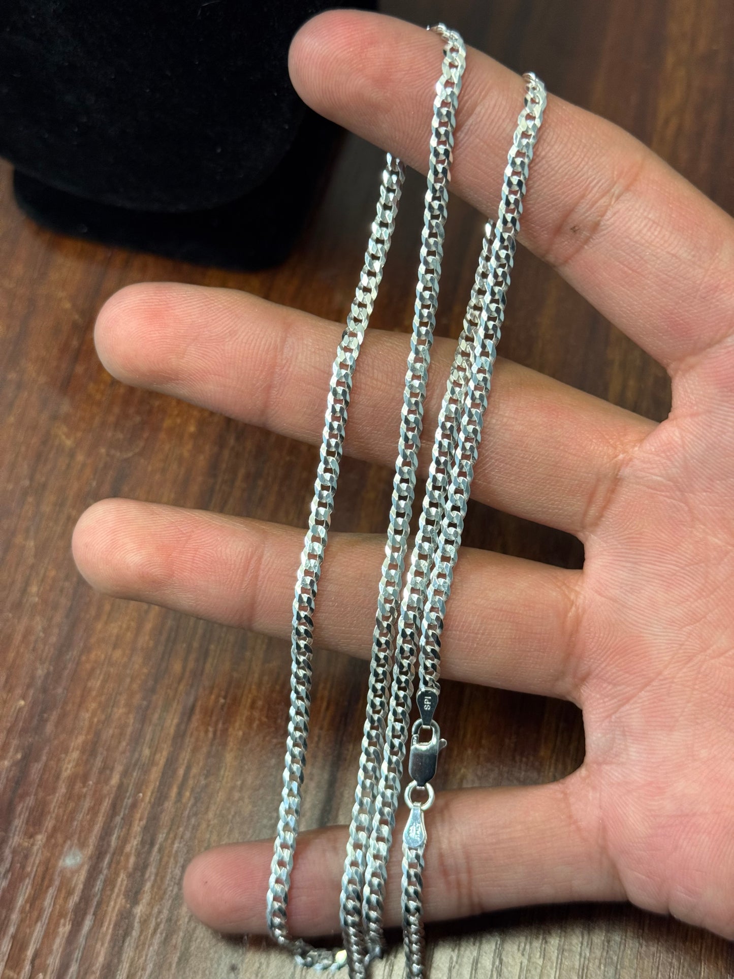 925 Silver 3MM Curb Link Chain Necklace