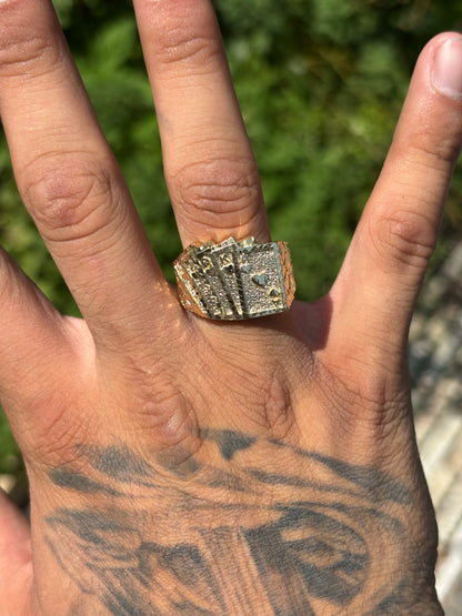 925 Silver Poker Nugget Ring