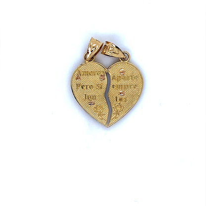14K Multi Tone Te Amo / I Love You Pendant