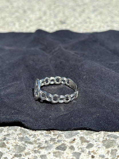 925 Silver Centenario Chino Link Ring