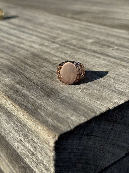 925 Silver Initial Nugget Ring