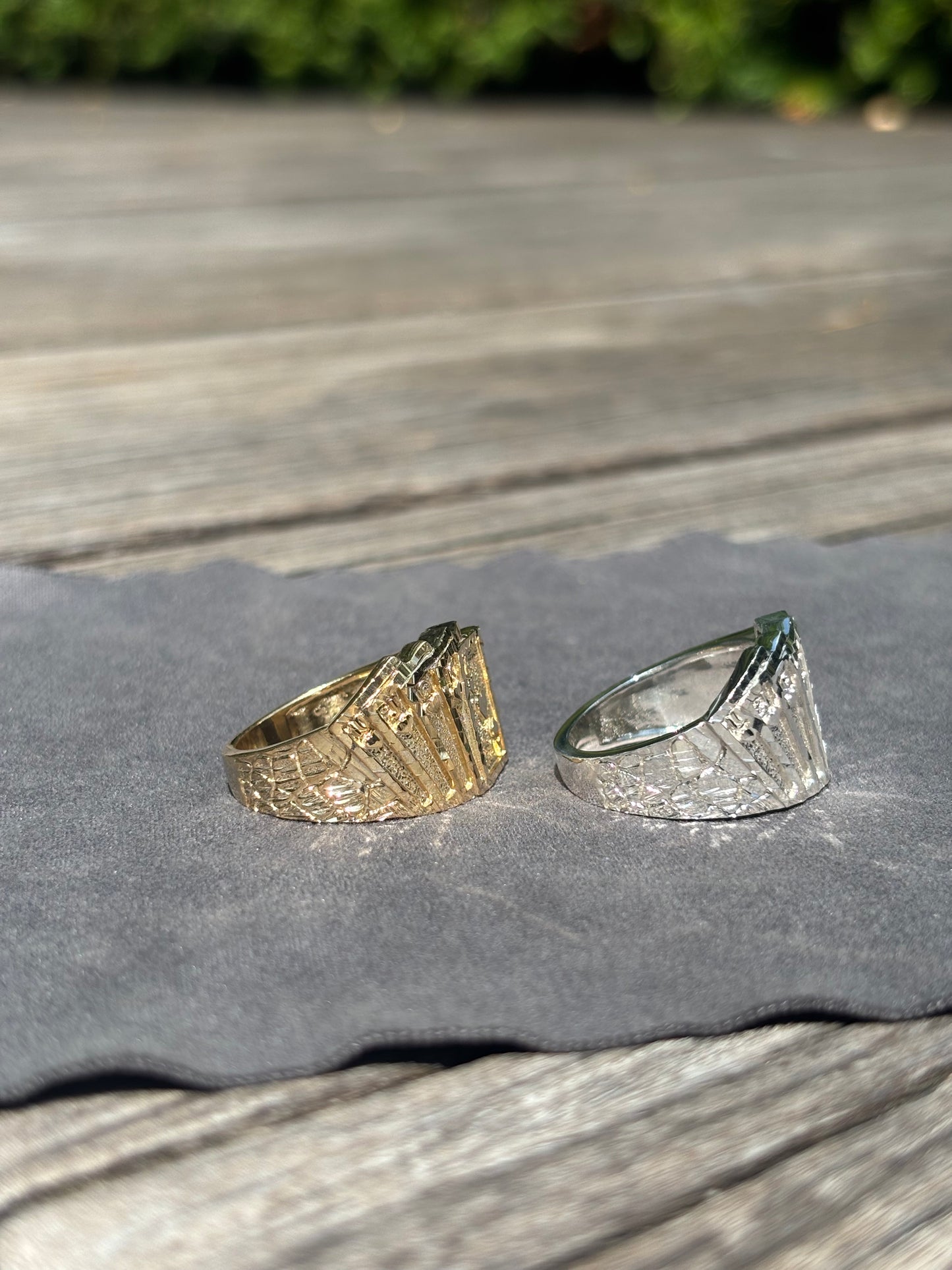 925 Silver Poker Nugget Ring