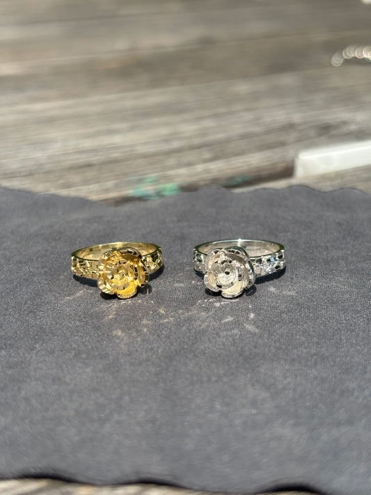 925 Sterling Silver Rose Nugget Ring