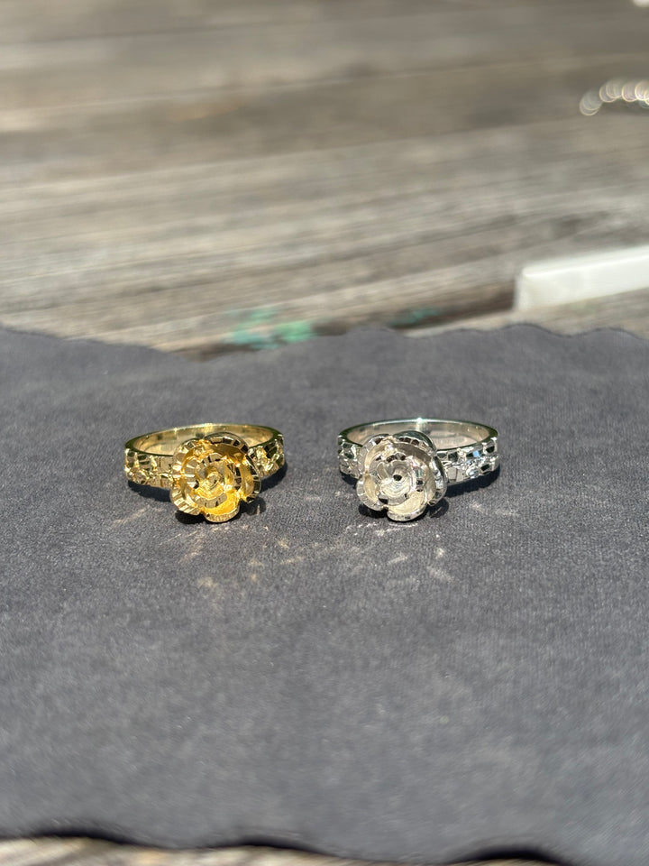 925 Sterling Silver Rose Nugget Ring