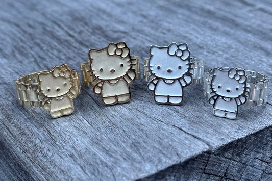 925 Silver Hello Kitty Ring - Cute Statement Ring - D's Custom Jewelry