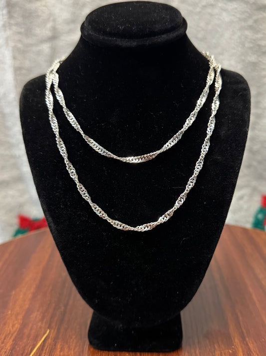925 Sterling Silver 3.5MM Singapore Chain Necklace