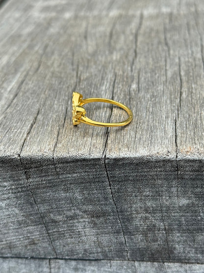 925 Silver Butterfly Nugget Ring