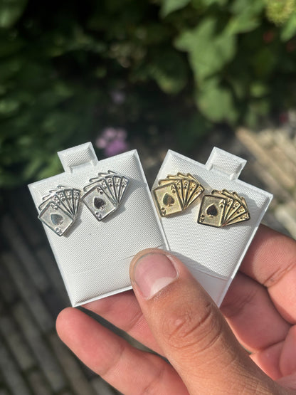 925 Silver Poker Earrings