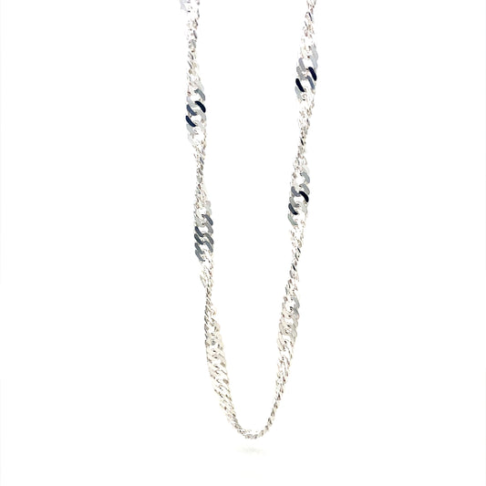 24” Singapore Chain In 925 Sterling Silver