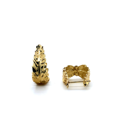 14k Yellow Gold Floral Styled Earrings