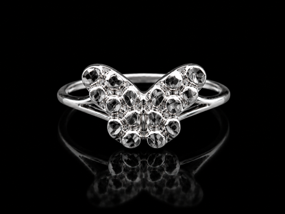 925 Silver Butterfly Nugget Ring