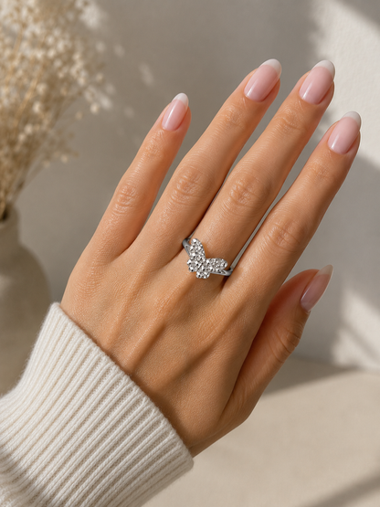 925 Silver Butterfly Nugget Ring
