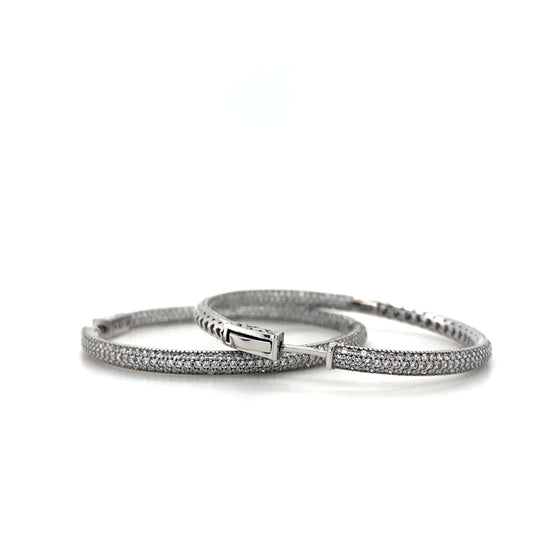 Hoop Earrings In 925 Sterling Silvers CZ