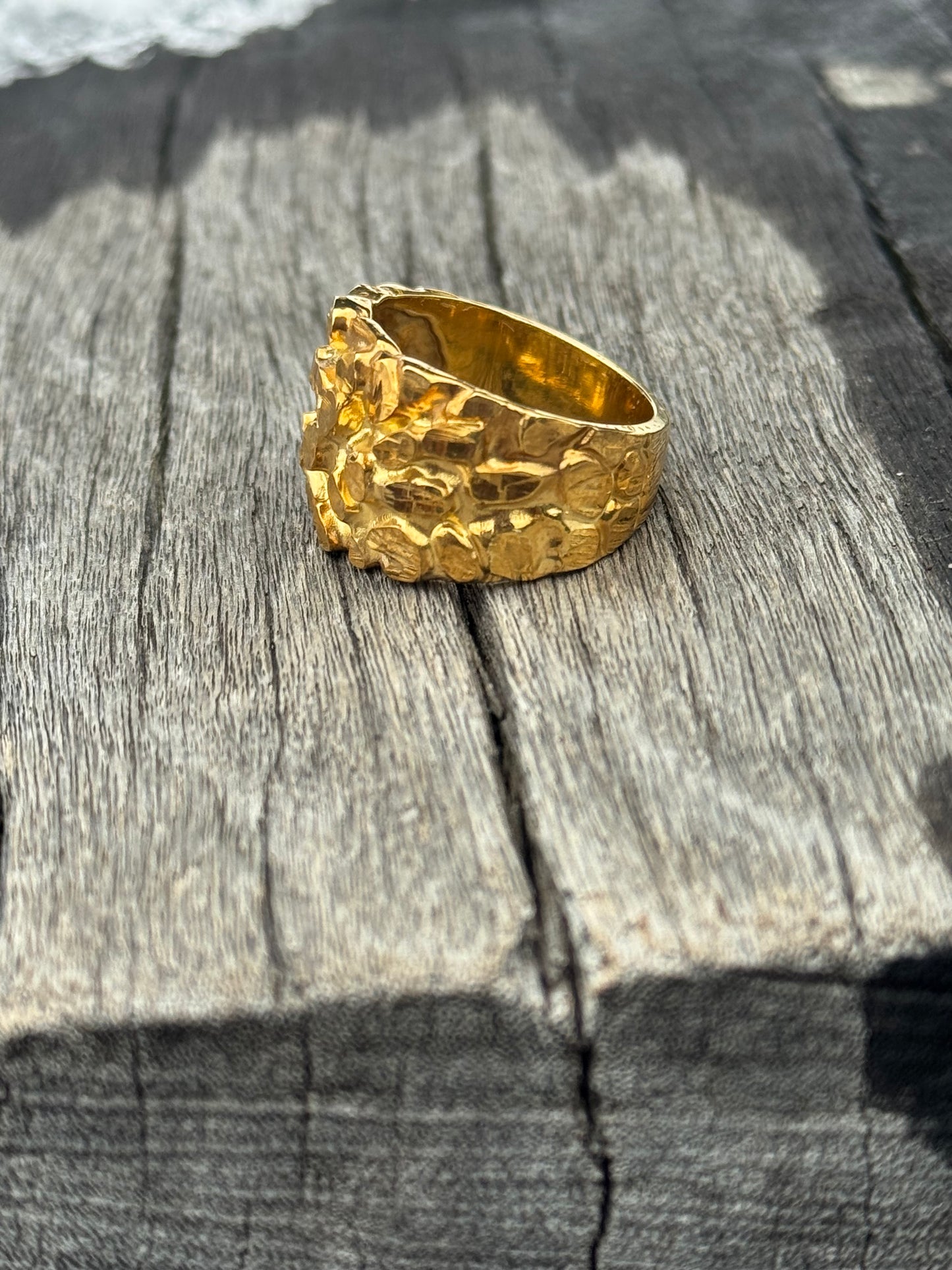 925 Silver Nugget Ring - Rose Gold Nugget Ring - Yellow Gold Nugget Ring