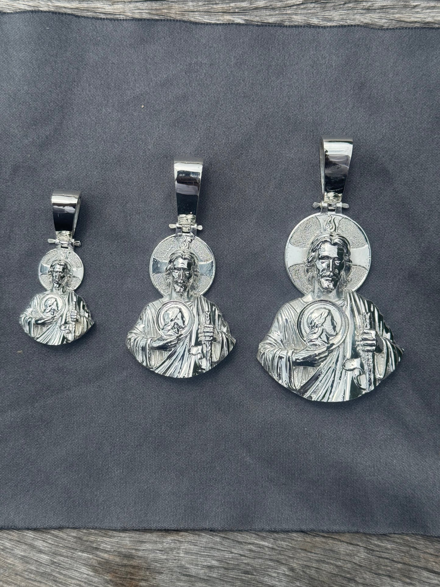 925 Silver 3D San Judas Pendant - Religious Silver Pendant - D's Custom Jewelry