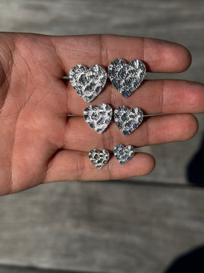 925 Silver Heart Nugget Earrings