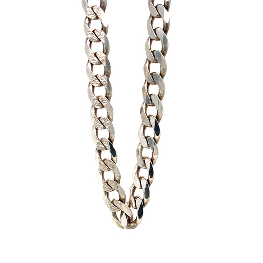 6.5MM Diamond Cut Cuban Link Chain Necklace In 925 Silver
