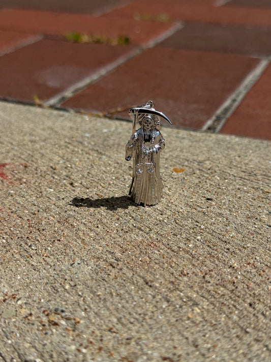 925 Sterling Silver Santa Muerte Pendant