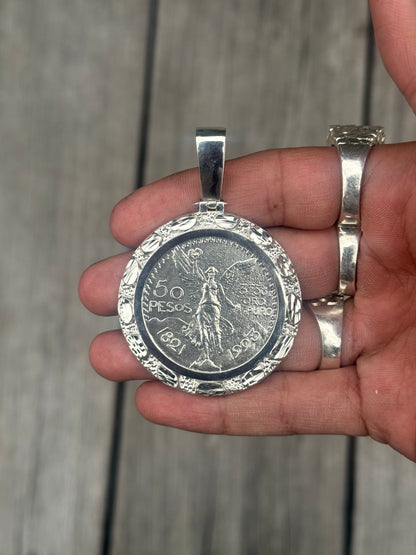 925 Silver Nugget Centenario Pendant