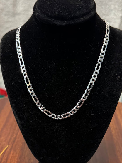 925 Sterling Silver 5MM Figaro Chain Necklace