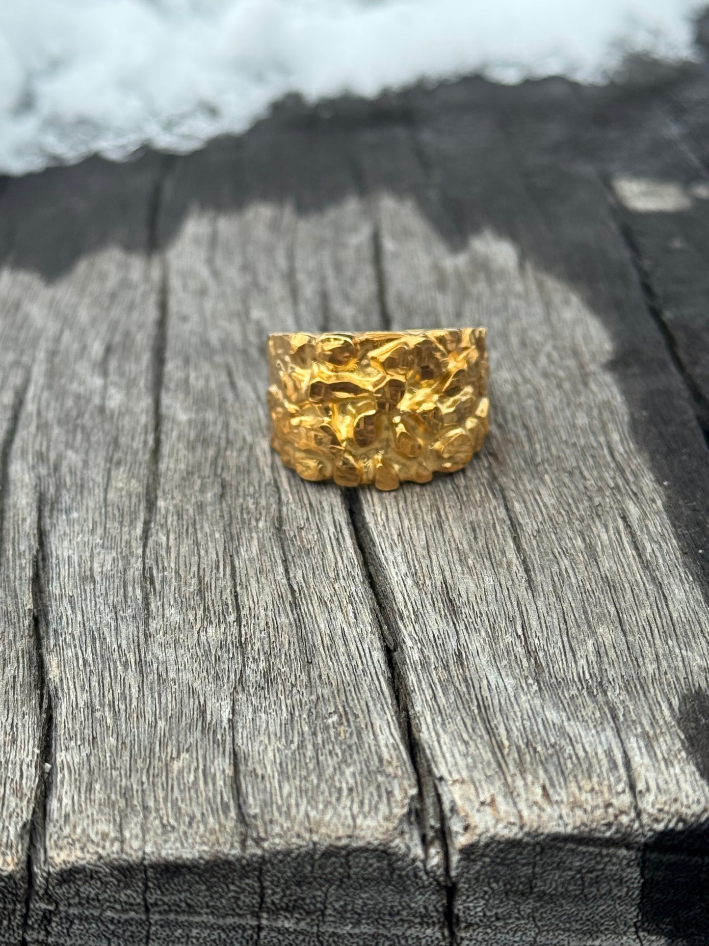 925 Silver Nugget Ring - Rose Gold Nugget Ring - Yellow Gold Nugget Ring