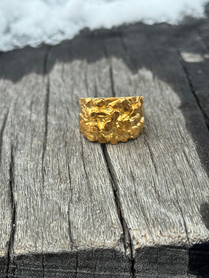 925 Silver Nugget Ring - Rose Gold Nugget Ring - Yellow Gold Nugget Ring