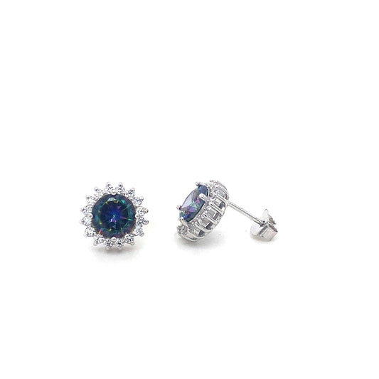 Mystic Topaz Earrings In 925 Sterling Silvers