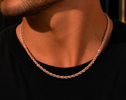 925 Sterling Silver 2.5MM Rope Chain & Bracelet