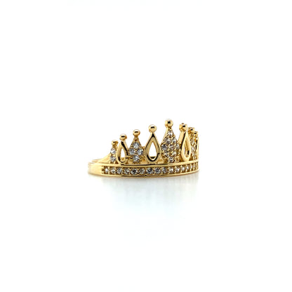 14K Yellow Gold CZ Crown Rings