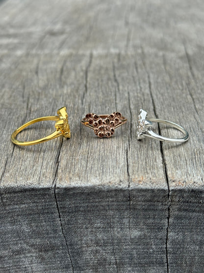 925 Silver Butterfly Nugget Ring