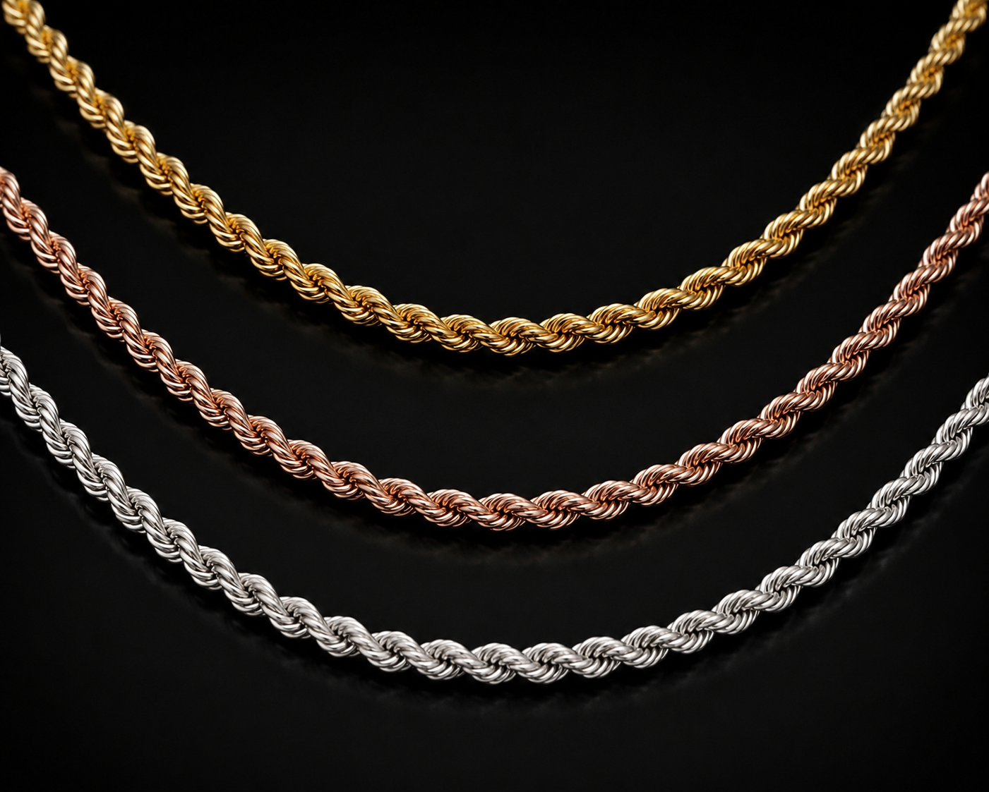 925 Silver 4MM Rope Chain & Bracelet