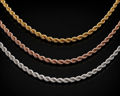 925 Silver 4MM Rope Chain & Bracelet