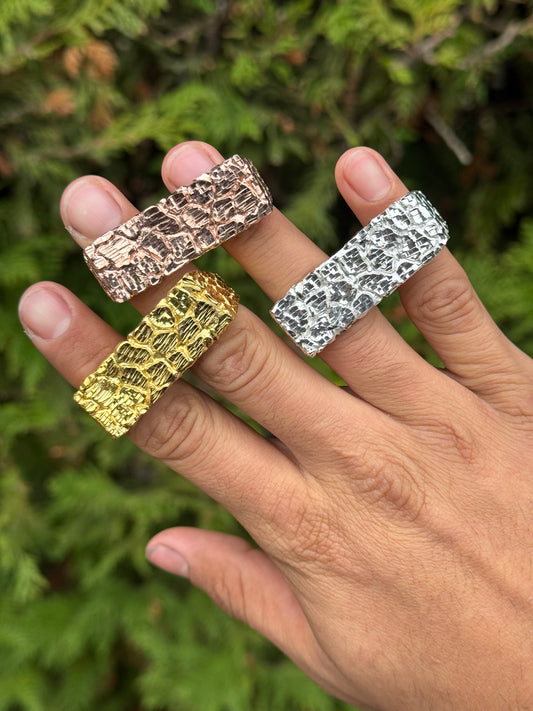 925 Silver Double Finger Nugget Ring