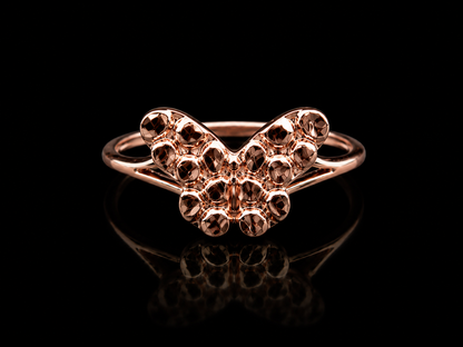 925 Silver Butterfly Nugget Ring